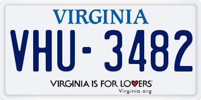 VA license plate VHU3482