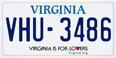 VA license plate VHU3486