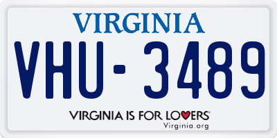 VA license plate VHU3489