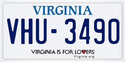 VA license plate VHU3490