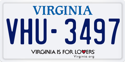 VA license plate VHU3497