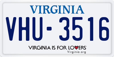 VA license plate VHU3516