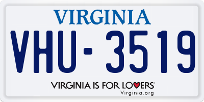 VA license plate VHU3519