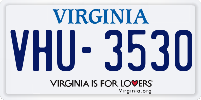 VA license plate VHU3530