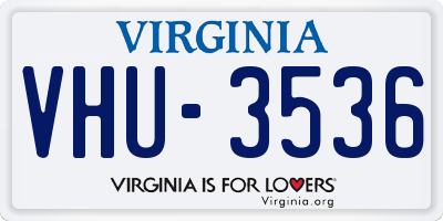 VA license plate VHU3536