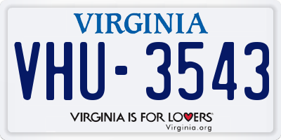 VA license plate VHU3543