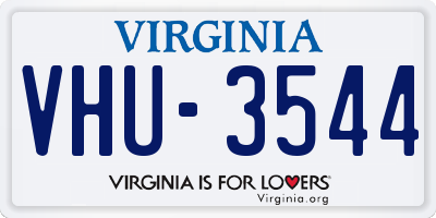 VA license plate VHU3544