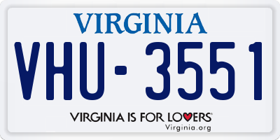 VA license plate VHU3551