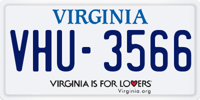 VA license plate VHU3566