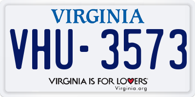 VA license plate VHU3573