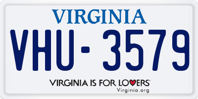 VA license plate VHU3579