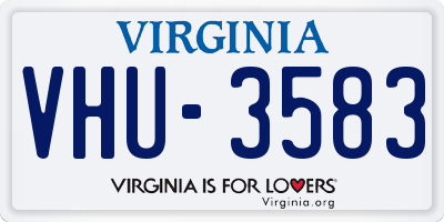 VA license plate VHU3583