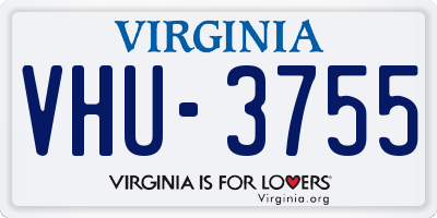 VA license plate VHU3755