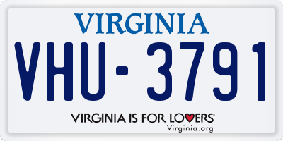 VA license plate VHU3791