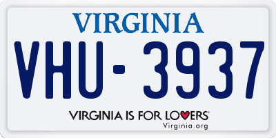 VA license plate VHU3937