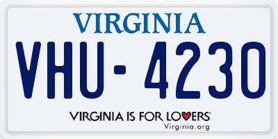 VA license plate VHU4230