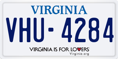 VA license plate VHU4284