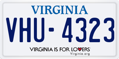 VA license plate VHU4323