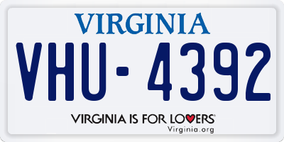 VA license plate VHU4392