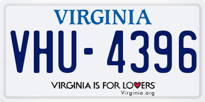 VA license plate VHU4396