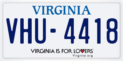 VA license plate VHU4418