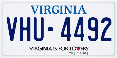 VA license plate VHU4492