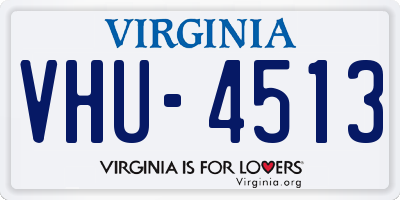 VA license plate VHU4513