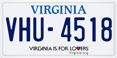 VA license plate VHU4518