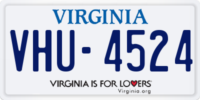 VA license plate VHU4524