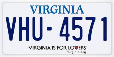 VA license plate VHU4571