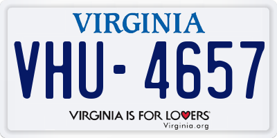 VA license plate VHU4657