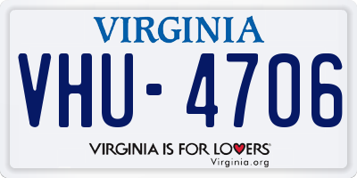 VA license plate VHU4706