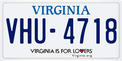 VA license plate VHU4718
