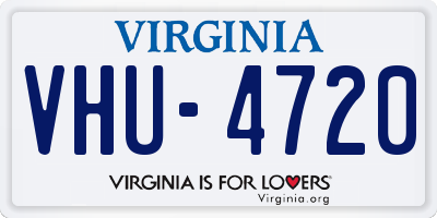 VA license plate VHU4720