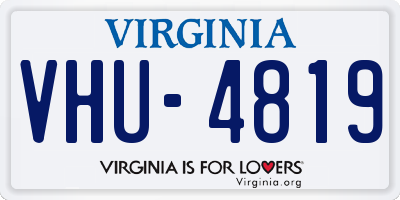 VA license plate VHU4819