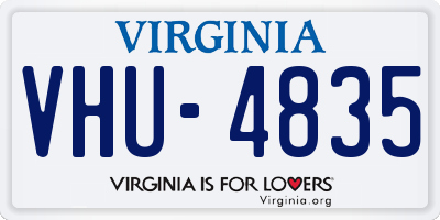 VA license plate VHU4835