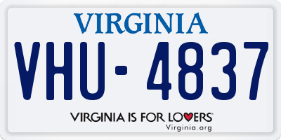 VA license plate VHU4837