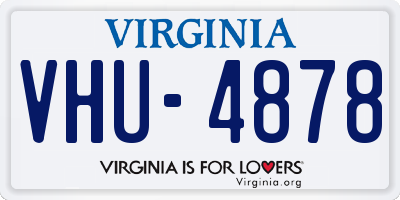VA license plate VHU4878