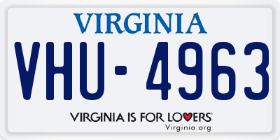 VA license plate VHU4963