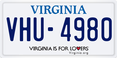 VA license plate VHU4980