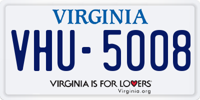 VA license plate VHU5008