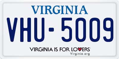 VA license plate VHU5009