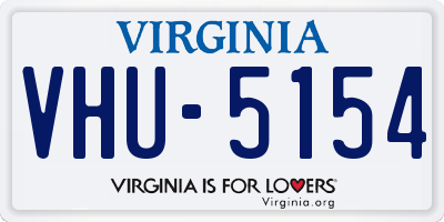 VA license plate VHU5154