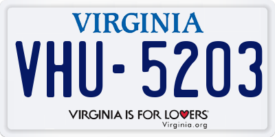 VA license plate VHU5203