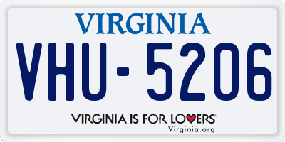 VA license plate VHU5206