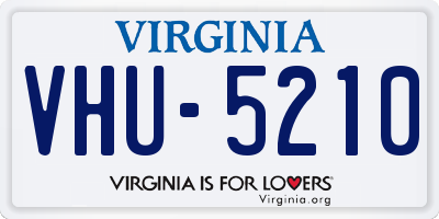 VA license plate VHU5210