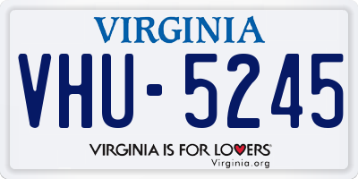 VA license plate VHU5245