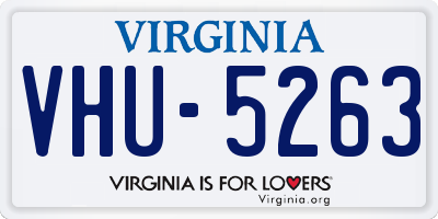 VA license plate VHU5263