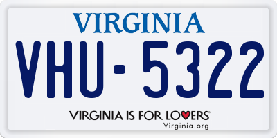 VA license plate VHU5322