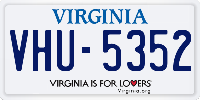 VA license plate VHU5352